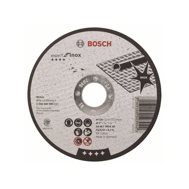 Disc de taiere drept Expert for Inox AS 46 T INOX BF, 125mm, 2,0mm BOSCH - 1