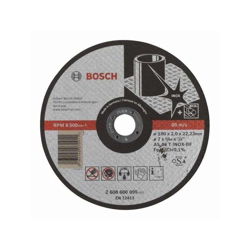 Disc de taiere drept Expert for Inox AS 46 T INOX BF, 180mm, 2,0mm BOSCH - 1