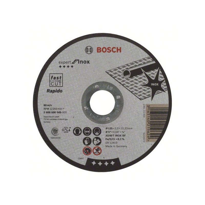 Cauti Disc de taiere drept Expert for Inox - Rapido AS 60 T INOX BF, 125mm, 1,0mm de la BOSCH?