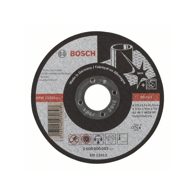 Disc de taiere drept Expert for Inox AS 46 T INOX BF, 115mm, 2,0mm BOSCH - 1