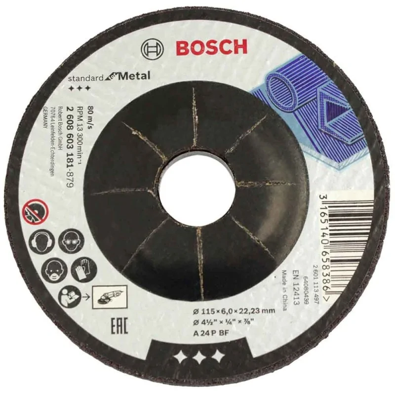 Disc de degrosare cu degajare Standard for Metal A 24 P BF, 115mm, 22,23mm, 6 BOSCH - 1