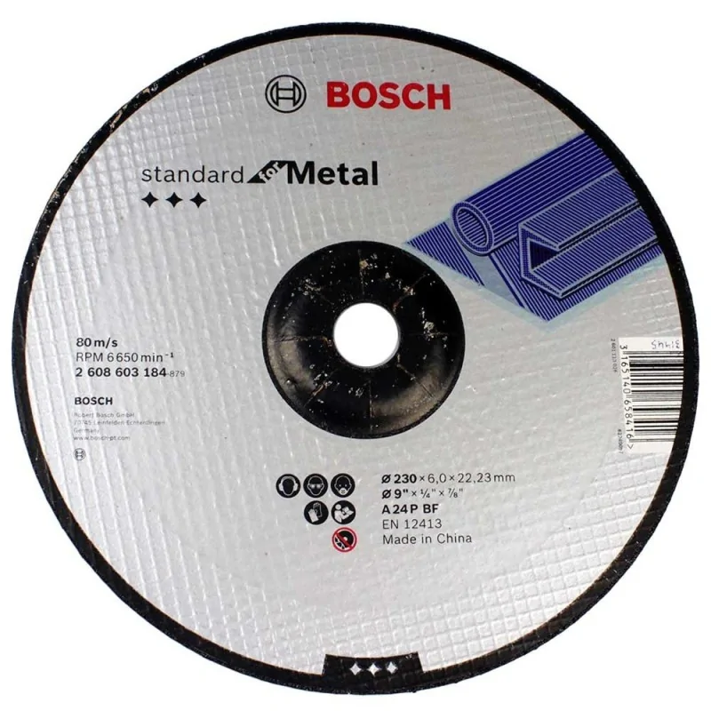 Disc de degrosare cu degajare Standard for Metal A 24 P BF, 230mm, 22,23mm, 6 BOSCH - 1