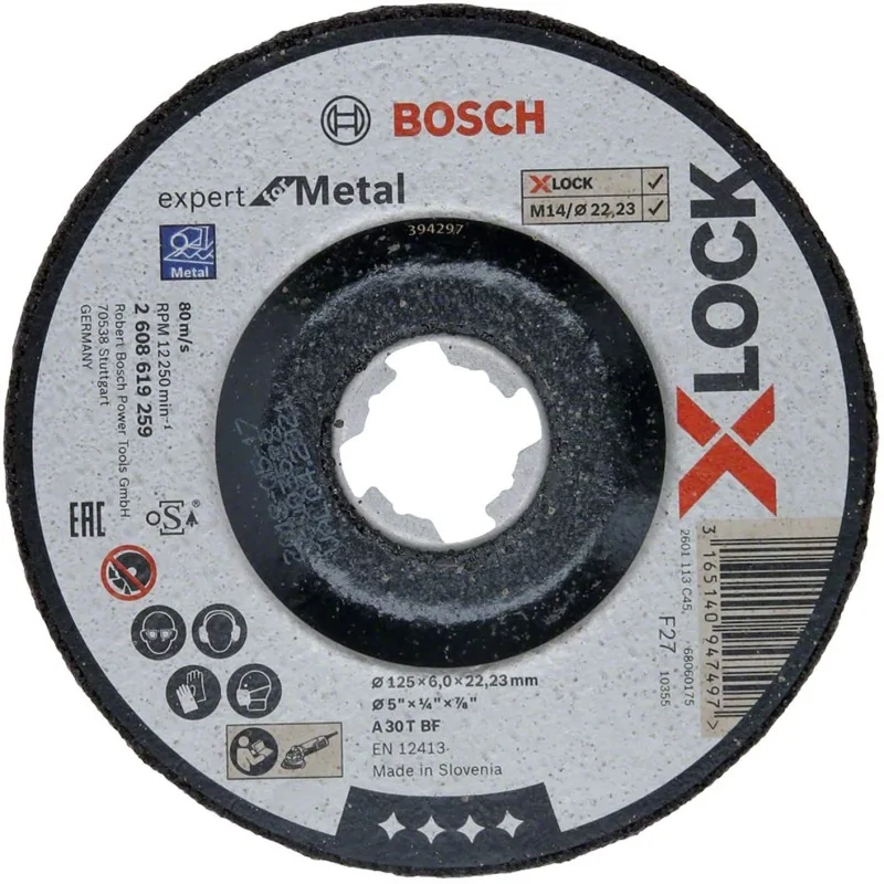 Disc X-LOCK Expert for Metal 125x6x22,23 pentru slefuire ingropata A 30 T BF BOSCH - 1