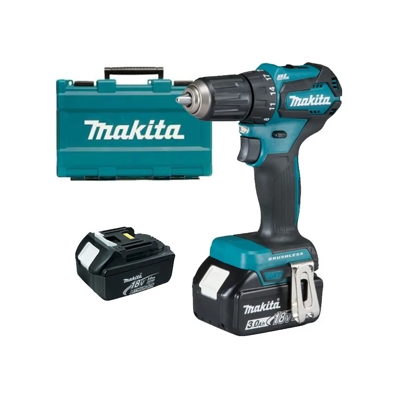 Makita DDF483RFE Masina de gaurit si insurubat cu 2 acumulatori Li-Ion 18 V 3Ah, 40 Nm, motor fara perii, led iluminare MAKITA -