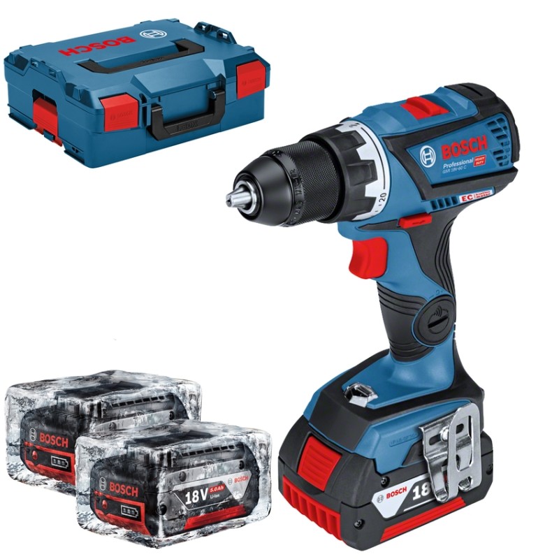 Bosch GSR 18V-60 C Masina de gaurit si insurubat brushless cu 3 acumulatori Li-Ion, 5Ah, 60Nm + L-Boxx BOSCH - 1