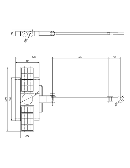 Sasiu Cormak WL18 cu roti poliuretanice, 18000 kg capacitate