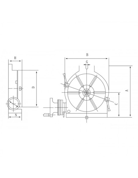 Masa rotativa Cormak RT 150, precizie unghiulara gaurire