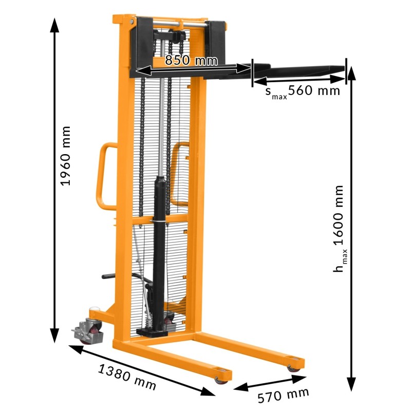 Stivuitor manual Cormak P516, functionalitate ergonomica