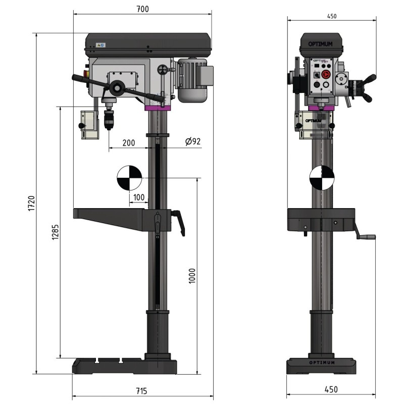 Masina gaurit Optimum DH 28 FS, putere si precizie