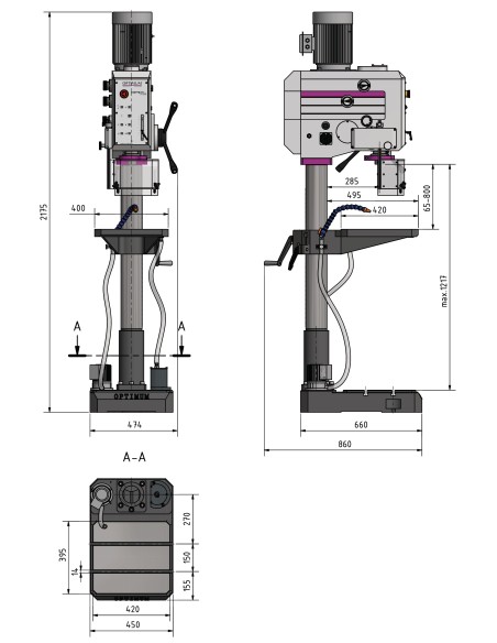 Masina de gaurit Optimum DH 55 G, ideala pentru uz industrial