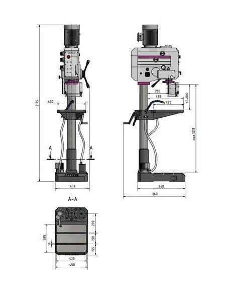 Masina gaurit Optimum DH 35 V, precizie industriala