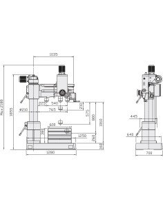 Masina de gaurit radial Optimum RD 4 pentru operatii grele 2