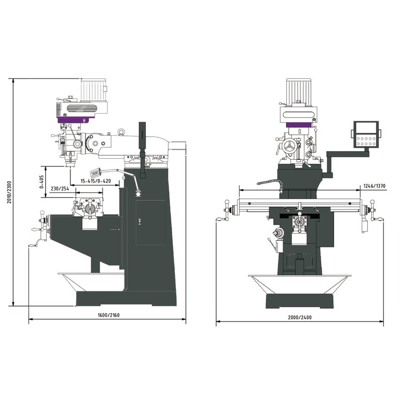 Masina de frezat multifunctionala Optimum MF 2-B, cu precizie