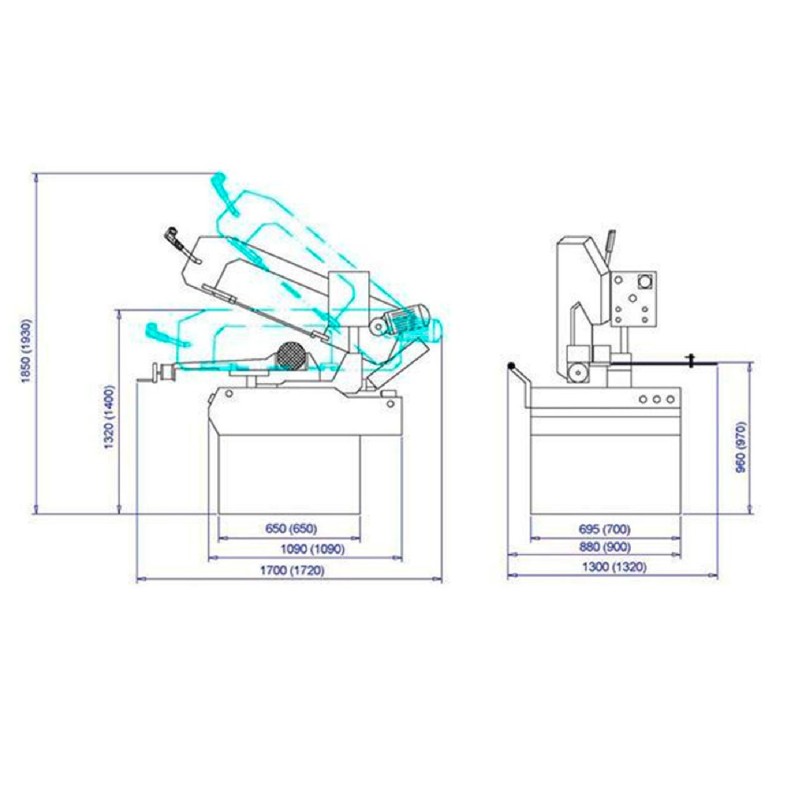 Ferastrau banda metal Optimum SD 310V, taiere precisa