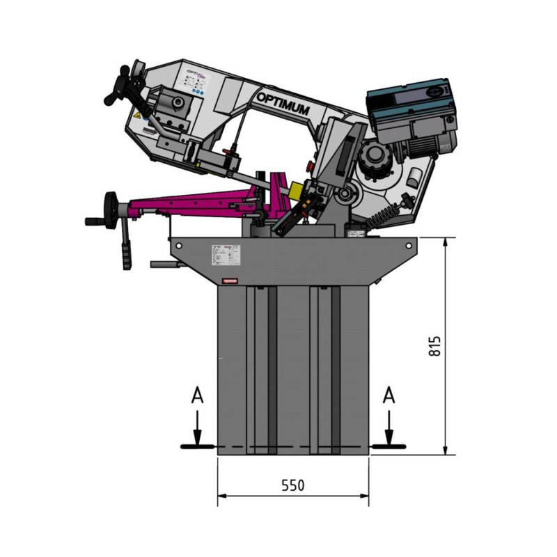 Ferastrau metal Optimum SD 281V, cu viteza variabila