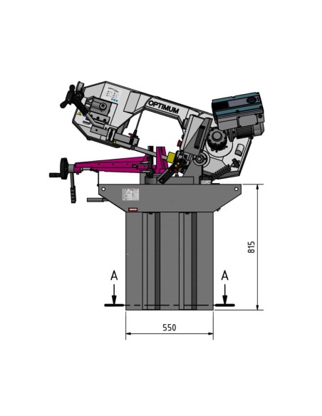 Ferastrau metal Optimum SD 281V, cu viteza variabila