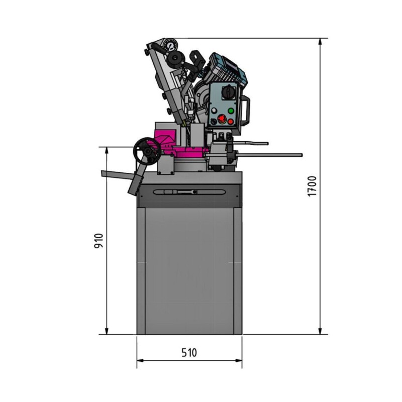 Ferastrau metal Optimum SD 281V, cu viteza variabila