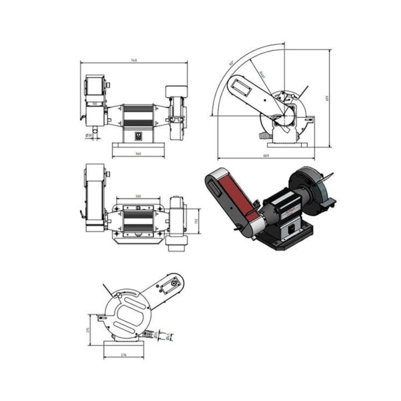 Masina slefuit combinata OPTIMUM GU 30S pentru eficienta maxima