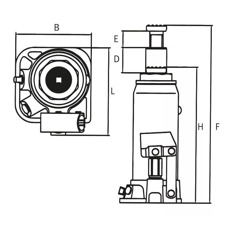 Cric hidraulic Unicraft HSWH 50 pentru ridicare stabila