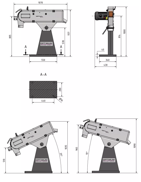 Masina de slefuit banda Optimum GBS 75, performanta industriala