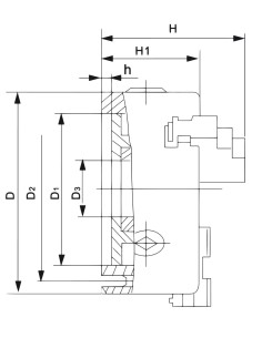 Universal 3 bacuri DK11-100, ideal pentru strunguri metal