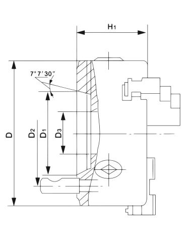 Universal cu 3 bacuri din fonta pentru strunguri metal