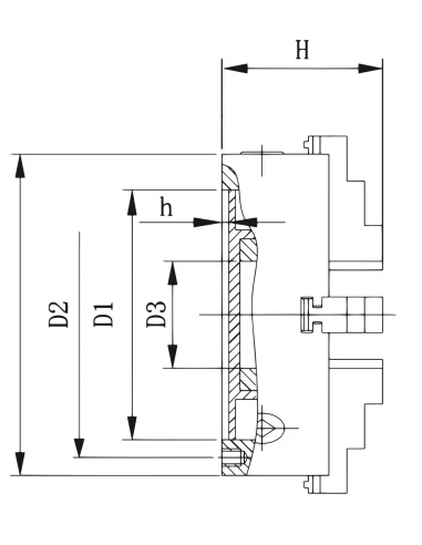 Universal cu 4 bacuri DK12-200, fixare precisa metal