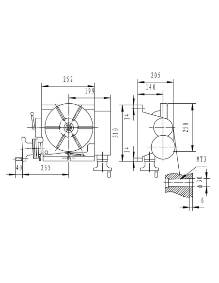 Masa rotativa TSK 250 - precizie pentru prelucrare metal