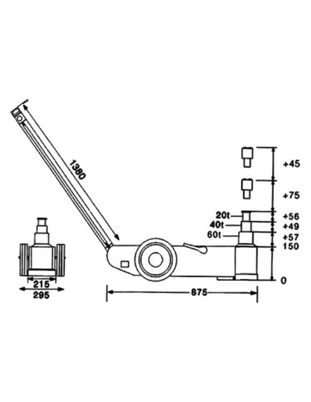 Cric pneumatico-hidraulic Unicraft, 40 tone