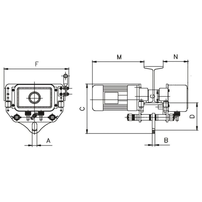 Carucior electric troliuri EFW 2-1, capacitate 2.0 tone