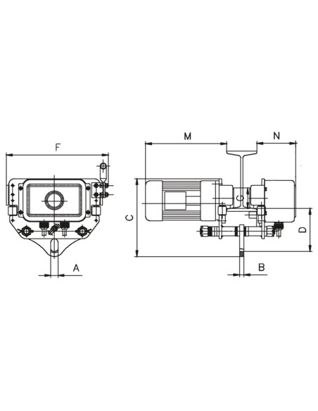 Carucior electric troliuri EFW 2-1, capacitate 2.0 tone