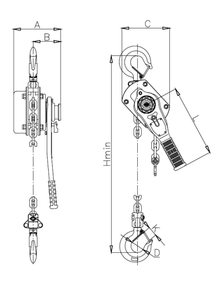 Palan cu parghie Unicraft HZ 752, ideal pentru sarcini de 0,75 tone