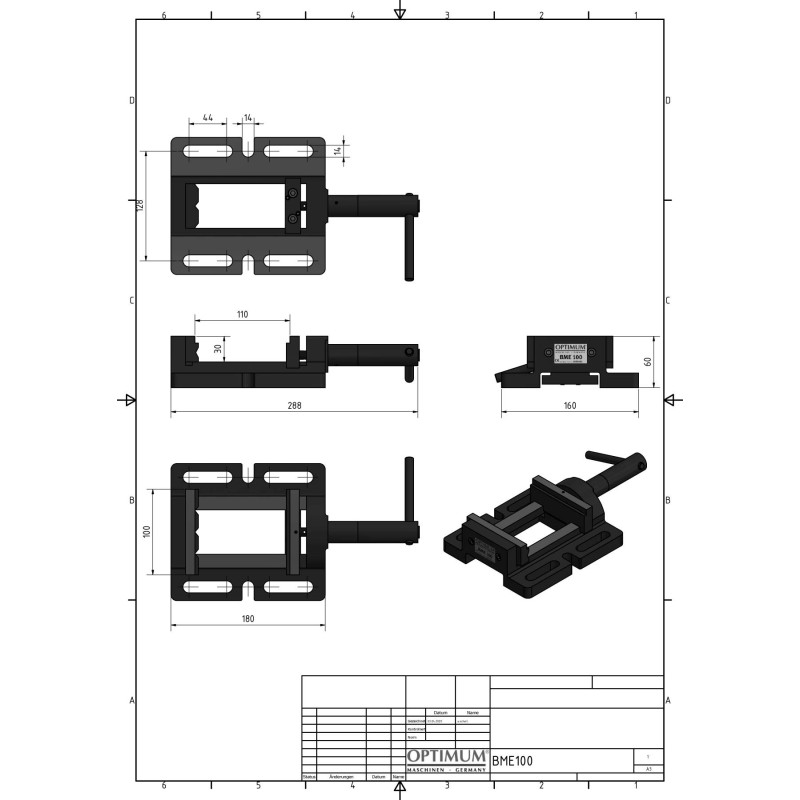 Menghina prismatica pentru masini de gaurit metal