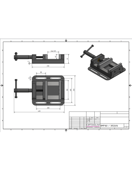 Menghina prismatica Optimum BMP 160 pentru gaurire precisa