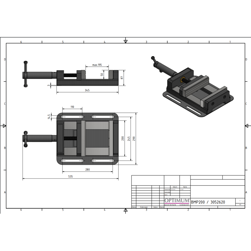 Menghina Optimum BMP 200, Fixare Precisa Metal