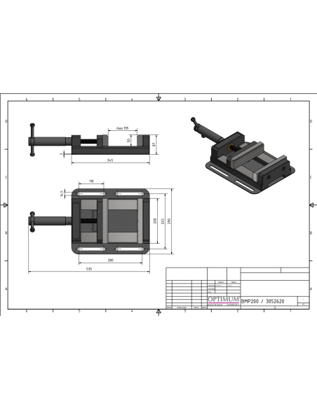 Menghina Optimum BMP 200, Fixare Precisa Metal