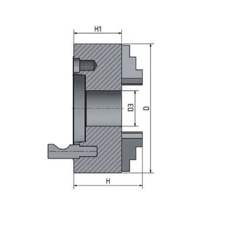 Universal cu 3 bacuri cu fixare centrica, DIN ISO 702-2, D160 - Camlock 4 OPTIMUM Germania - 3