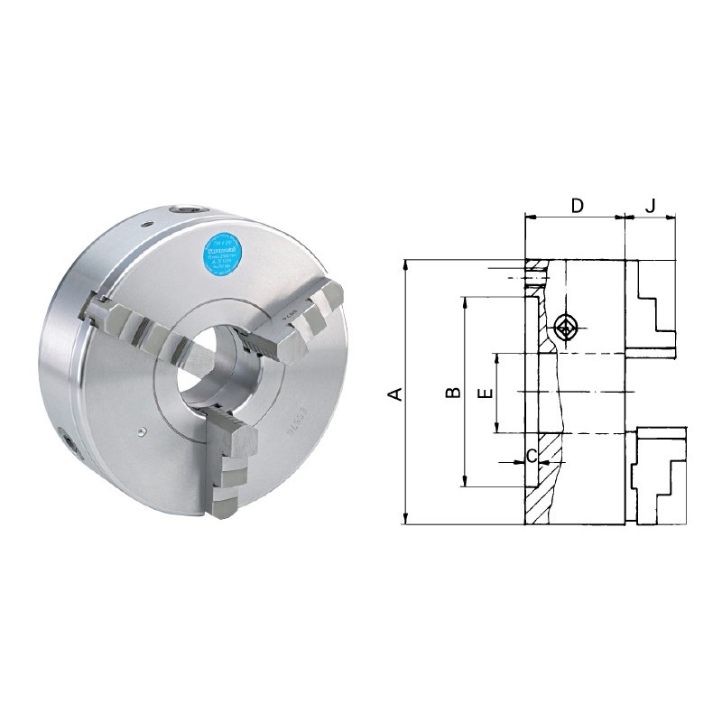 Universal cu 3 bacuri din otel pentru strung exact