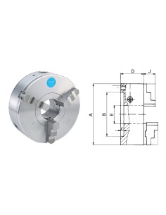 Universal cu 3 bacuri DIN 6350, precizie 0.04 mm