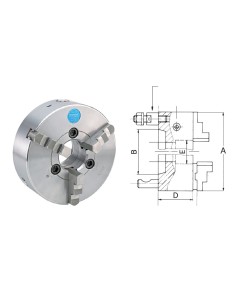 Universal metalic cu 3 bacuri, concentricitate 0.06mm