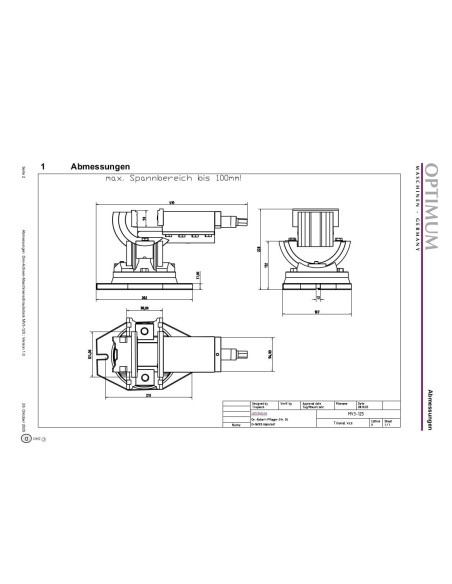 Menghina Optimum MV3-125, rotatie 360° pentru precizie