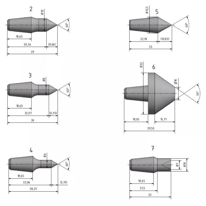 Varf de centrare MK 3 cu 7 capete, ideal pentru metal