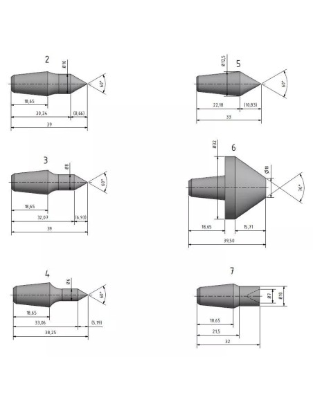 Varf de centrare MK 3 cu 7 capete, ideal pentru metal