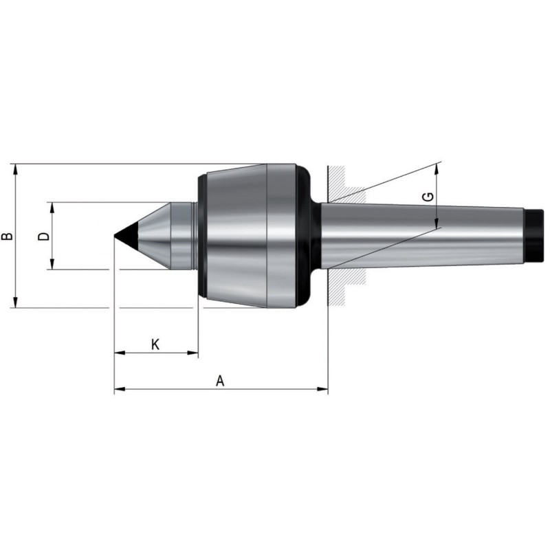 Varf de centrare rotativ MK3 pentru strunguri metalice