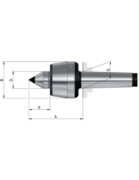 Varf de centrare rotativ MK3 pentru strunguri metalice