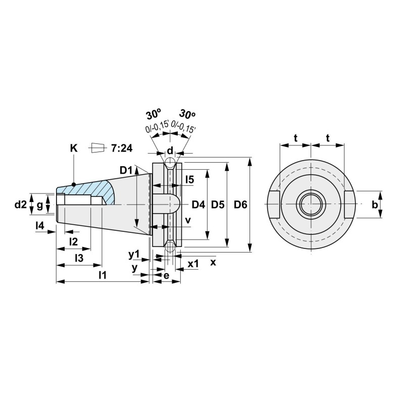 Portscula BT 40, adaptata freze cilindrice