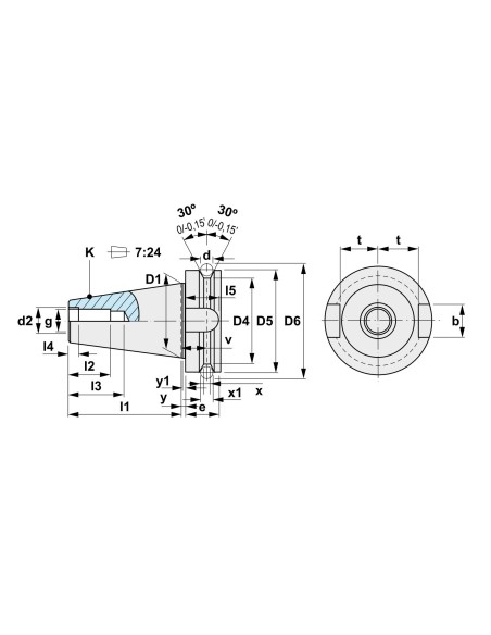 Portscula BT 40, adaptata freze cilindrice