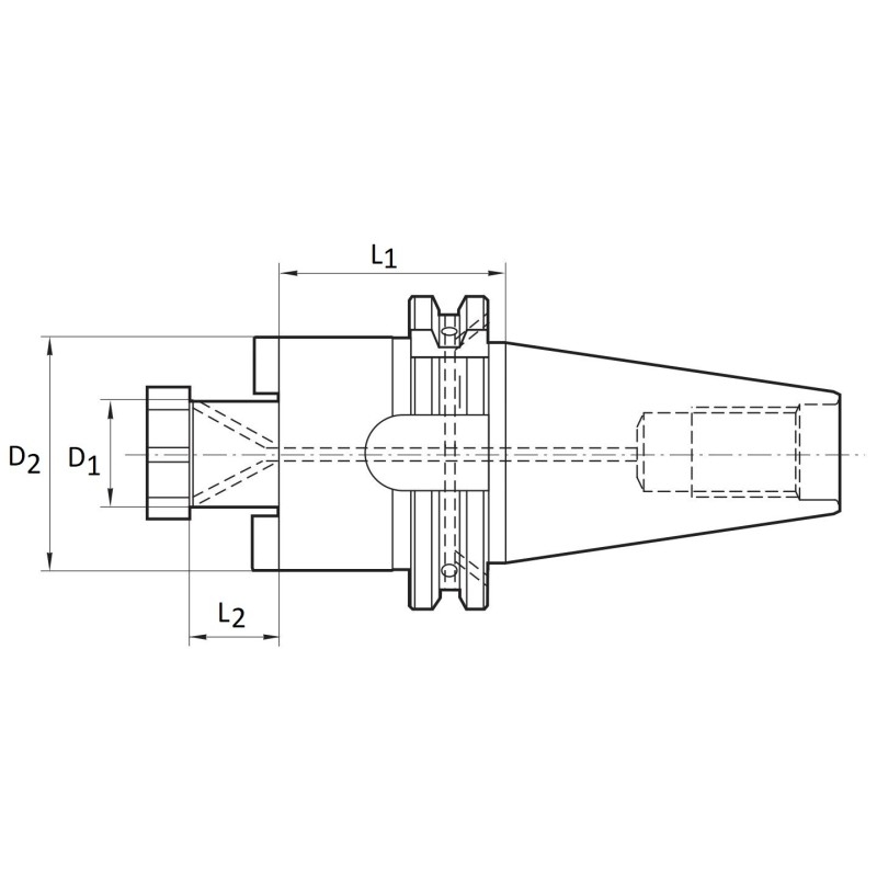 Portscula DIN 69871 B, fixare freze 16 mm, SK 40