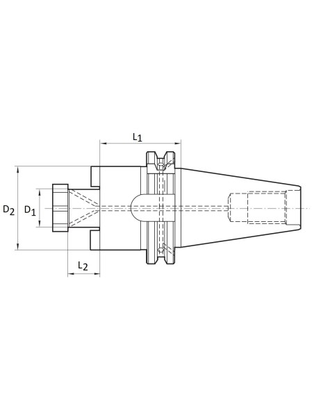 Portscula DIN 69871 B, fixare freze 16 mm, SK 40