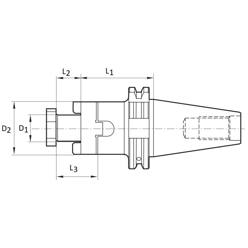 Portscula DIN 69871 AD, fixare sigura freza 16mm